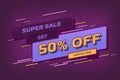 50 fifty Percent off super sale shopping halftone. off business Royalty Free Stock Photo