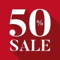 Fifty percent sale sign red Royalty Free Stock Photo