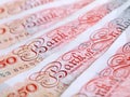 Fifty Pound Notes Royalty Free Stock Photo