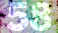 Fifty seven to fifty eight years birthday fade in/out animation with color gradient moving bokeh background.