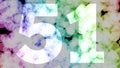 Fifty to fifty one years birthday fade in/out animation with color gradient moving bokeh background.