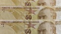 Fifty Turkish liras depicting the Kemal