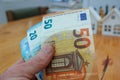 fifty and twenty euro notes Royalty Free Stock Photo