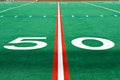 Fifty yard line Royalty Free Stock Photo