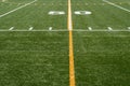 Fifty yard line on football field Royalty Free Stock Photo