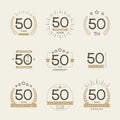 Fifty years anniversary celebration logotype. 50th anniversary logo collection.