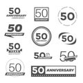 Fifty years anniversary celebration logotype. 50th anniversary logo collection.