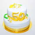 Fifty years of marriage anniversary cake Royalty Free Stock Photo