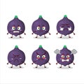 Fig cartoon character with various angry expressions Royalty Free Stock Photo