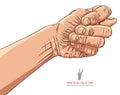 Fig fico hand sign, detailed vector illustration.