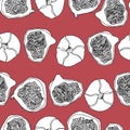 Fig fruit cartoon vector pattern for banner or postcard