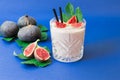 Fig fruit smoothie glass. Royalty Free Stock Photo