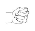 Fig gesture one line art. Continuous line drawing of gesture, hand, obscene gesture.