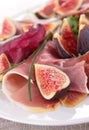 Fig and ham Royalty Free Stock Photo