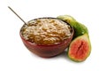 Fig jam on bowl Royalty Free Stock Photo