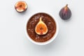 Fig jam bowl. Generate Ai Royalty Free Stock Photo