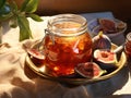 fig jam glass jar Royalty Free Stock Photo