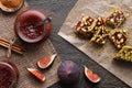 Fig jam and turkish delights Royalty Free Stock Photo