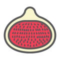 Fig line icon, fruit and diet, vector graphics Royalty Free Stock Photo