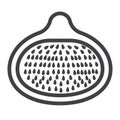 Fig line icon, fruit and diet, vector graphics Royalty Free Stock Photo