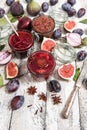 Fig marmalade plum jam red onion confiture Preserving ingredient Royalty Free Stock Photo