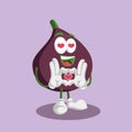 Fig mascot and background in love pose Royalty Free Stock Photo