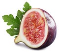 Fig organic apple with leaves isolated