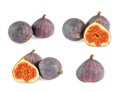 Fig set isolated on white background Royalty Free Stock Photo