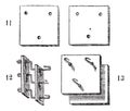 Fig. 11, 12, 13. Spinning machine horsehair, vintage engraving