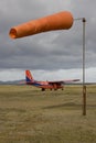 `FIGAS` aircraft on airfield at Saunders Island in the Falkland Islands Royalty Free Stock Photo