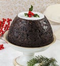 Traditional figgy pudding Royalty Free Stock Photo