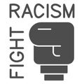 Fight against racism symbol solid icon, Black lives matter concept, Hand in boxing glove sign on white background Royalty Free Stock Photo