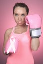 Fight for Breast Cancer symbol on pink background