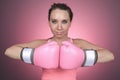 Fight for Breast Cancer symbol on pink background
