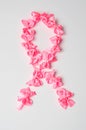 Fight cancer sign made of pink ribbons