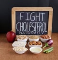 Fight Cholesterol Naturally with Food Concept