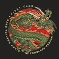 Fight club dragon sticker colorful