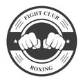Fight club emblem with fists - boxing club badge