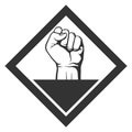 Fight club logo. Fist punch black emblem Royalty Free Stock Photo