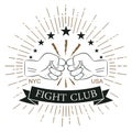 Fight club logo. Hipster style. Print for design clothes, t-shirt