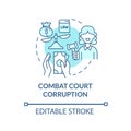 Fight court corruption concept icon