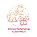 Fight educational corruption concept icon