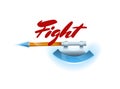 Fight game element with hatchet Royalty Free Stock Photo