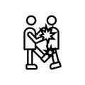 Black line icon for Fight, battle and issue Royalty Free Stock Photo