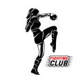 Fight Player logo design vector, boxing logo template, muay thai kick boxing logo vector, Combat Sport and Fitness Emblem with a