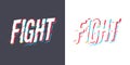 Fight text glitch effect distorted typography on transparent background Royalty Free Stock Photo