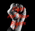 Fight for your rights, Fist Up. Concept of protest