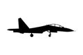 Fighter aircraft Flanker-B or SU-27 simple icon for web and app