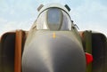 Fighter aircraft front part detail with cockpit Royalty Free Stock Photo