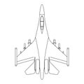 Fighter aircraft outline. Military equipment icon. Vector illustration